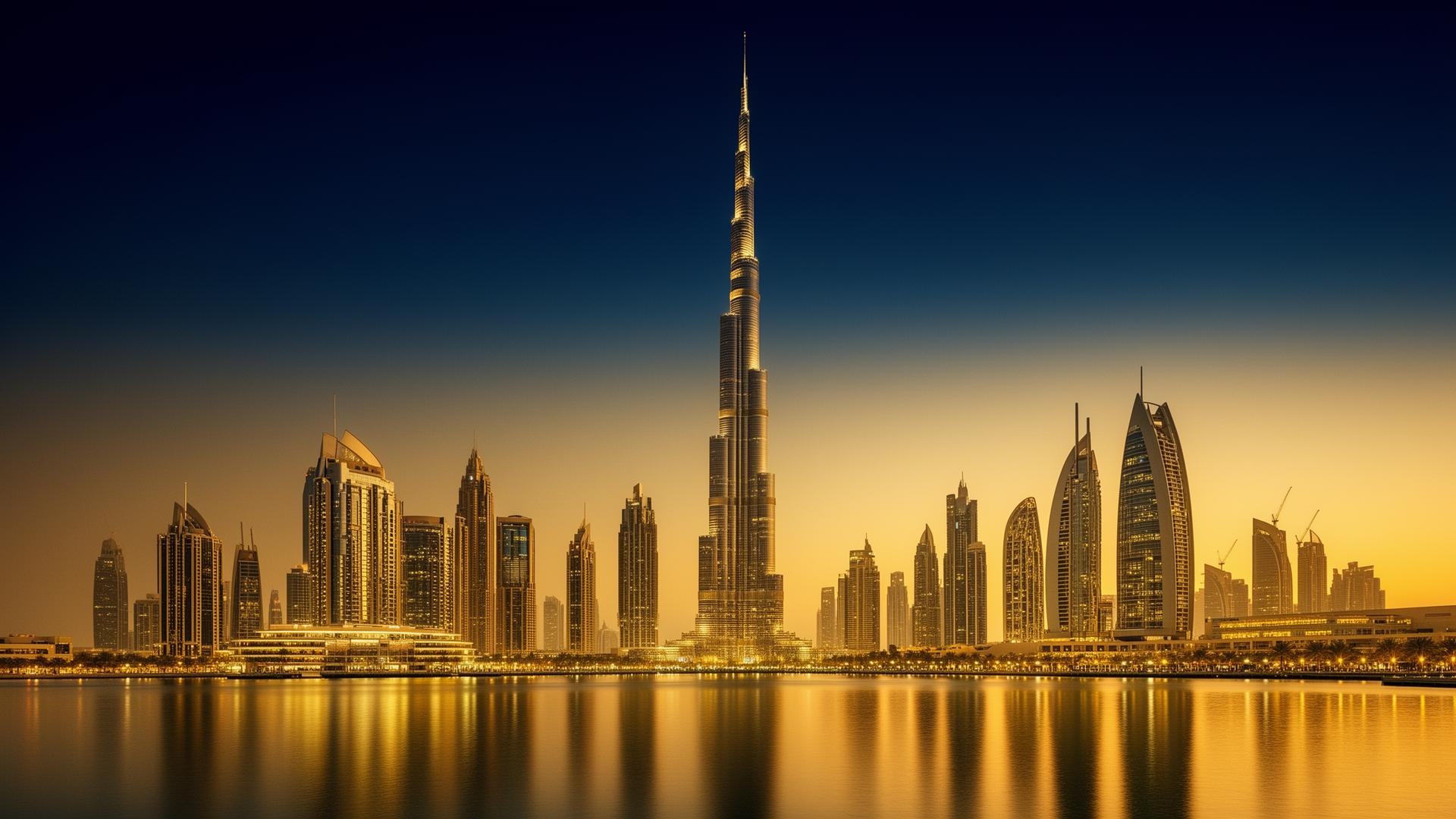 Dubai skyline at twilight representing global financial excellence